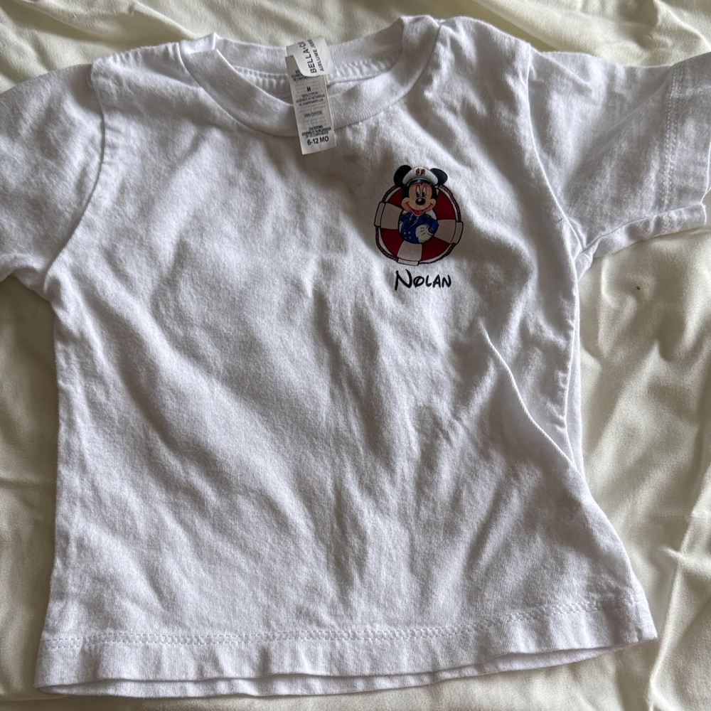 Nola White Tee with Mickey Design